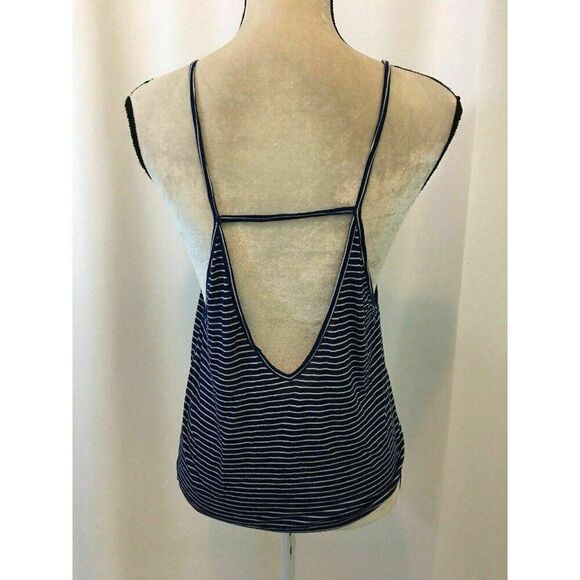 Emma & Sam Anthropologie New W Tag Blue White Striped V Neck Tank Top Cami Xs - Picture 4 of 7